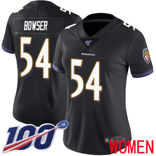 Baltimore Ravens Limited Black Women Tyus Bowser Alternate Jersey NFL Football #54 100th Season Vapor Untouchable